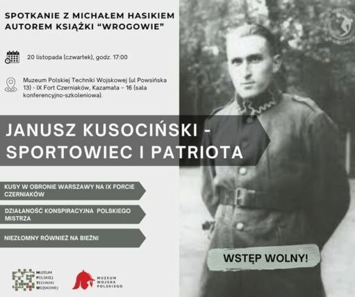 Zdjęcie spotkania: Spotkanie z Michałem Hasikiem, autorem książki "Wrogowie" – Janusz Kusociński: sportowiec i patriota